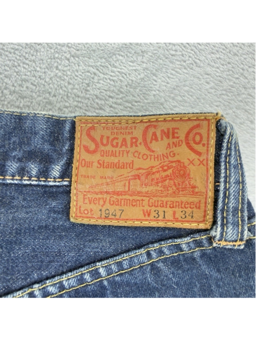 Sugar Cane 1947 Men's Size 30 W x 27 L Red Selvedge Button Fly Denim Jeans Japan - Picture 4 of 10